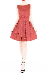 Parisienne Hearts Flare Dress with Obi Belt