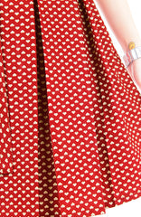 Parisienne Hearts Flare Dress with Obi Belt