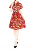 Passionate Red Daisies Emma Two-way Shirtdress