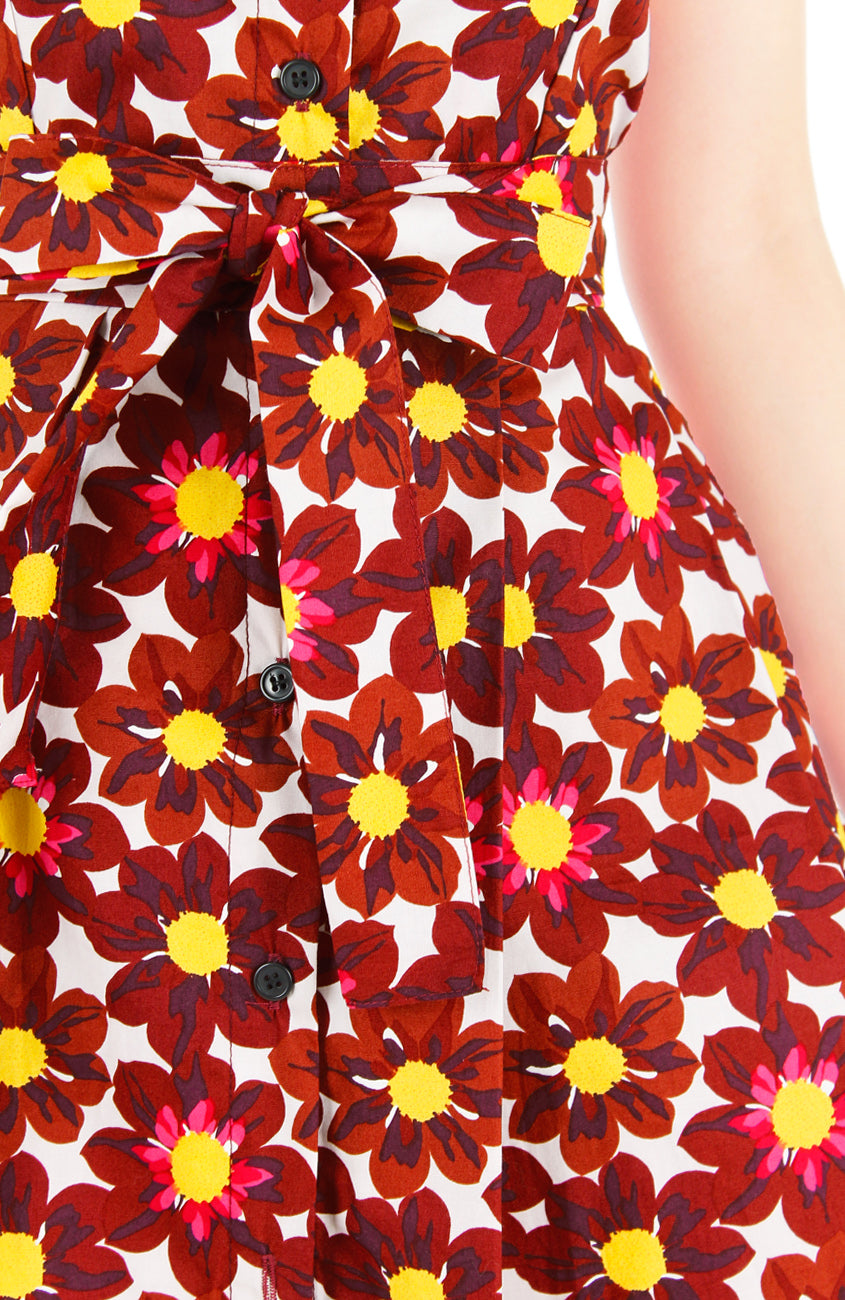 Passionate Red Daisies Emma Two-way Shirtdress