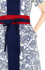 Peranakan Lace Lian Kebaya Dress with Obi Belt