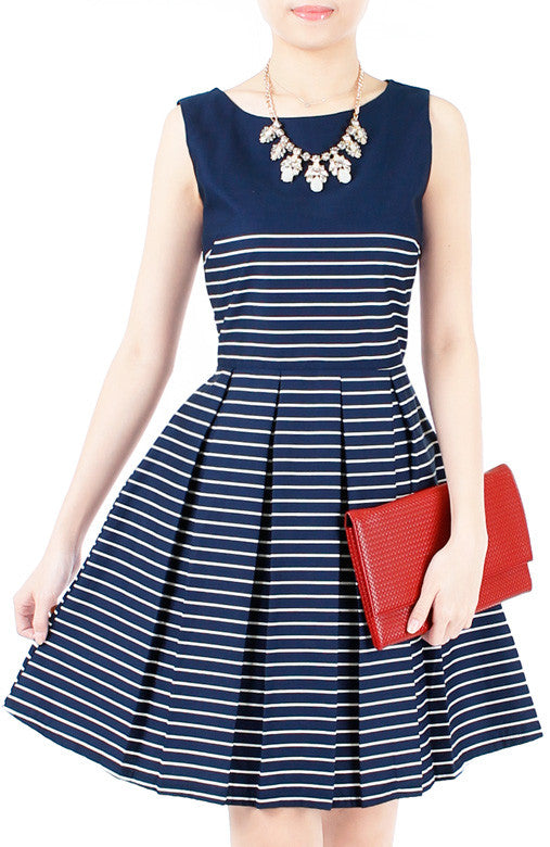 Perfectly Striped Flare Dress