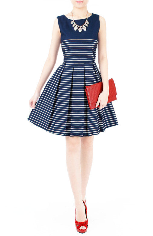 Perfectly Striped Flare Dress