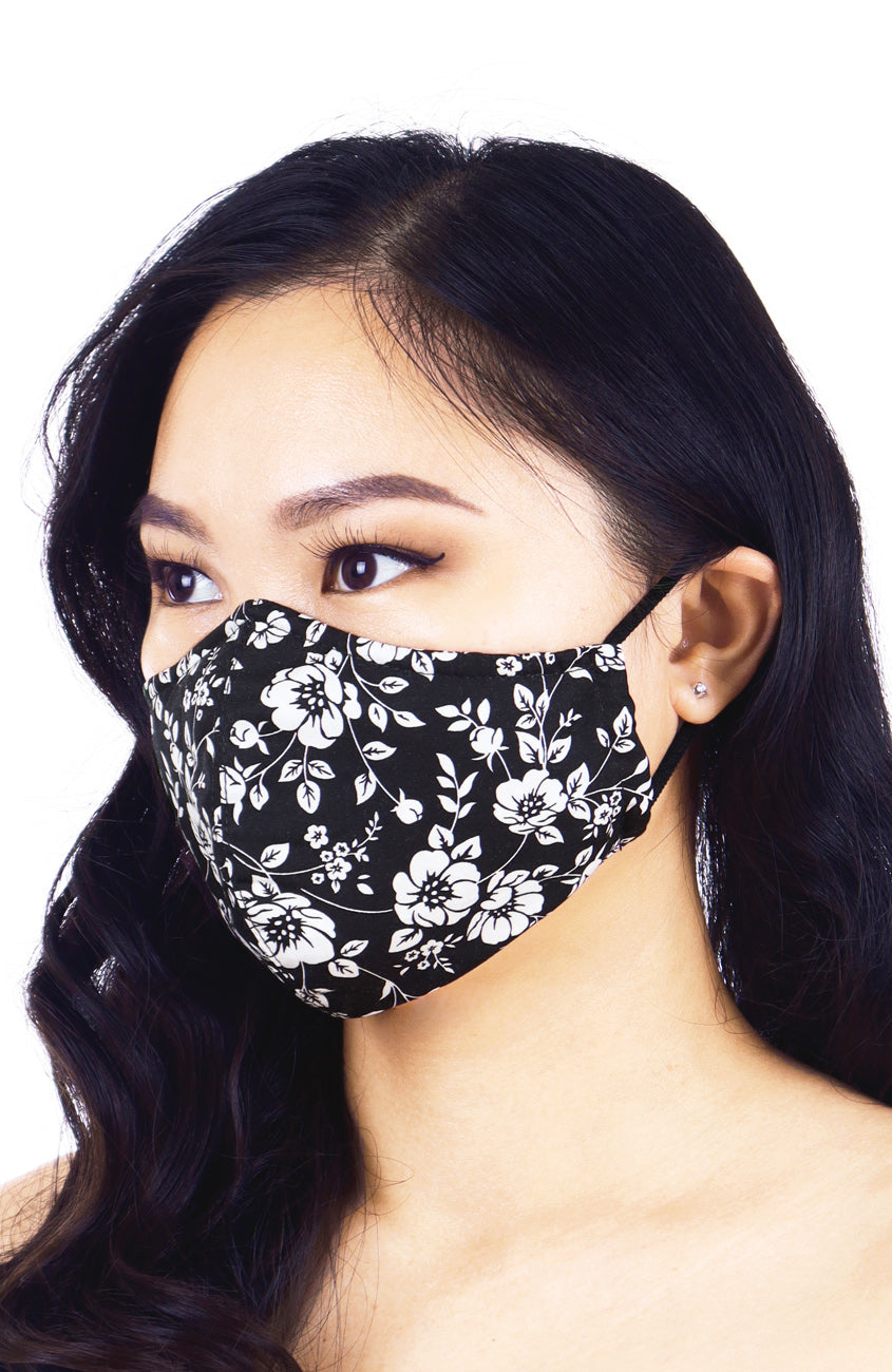 Night Poppies Pure Cotton Face Mask