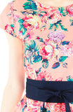 Poignant Peonies Flare Tea Dress - Crepe Pink