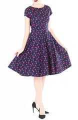 Poised Petunias Flare Tea Dress