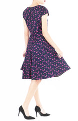 Poised Petunias Flare Tea Dress