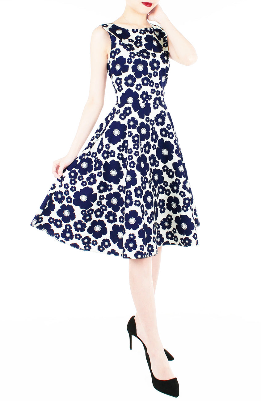 Poised Poppy Presence Flare Midi Dress