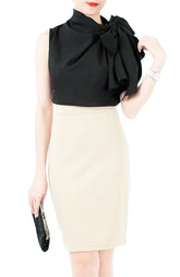 Posh Oversized Bow Blouse - Noir Black