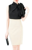 Posh Oversized Bow Blouse - Noir Black