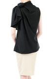 Posh Oversized Bow Blouse - Noir Black