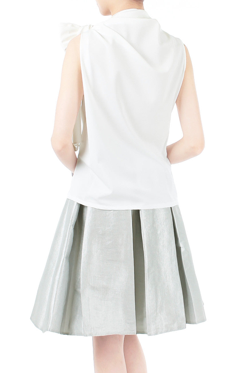 Posh Oversized Bow Blouse - White