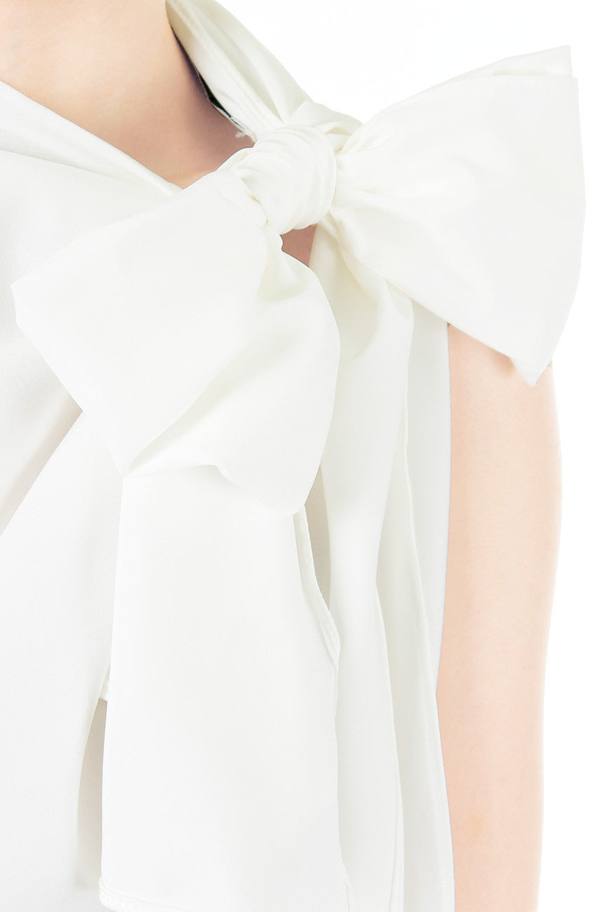 Posh Oversized Bow Blouse - White