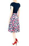 Prairie Poppies Flare Tea Dress - Midnight Blue