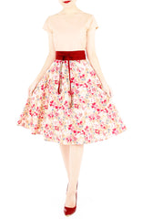 Prairie Poppies Flare Tea Dress - Peach