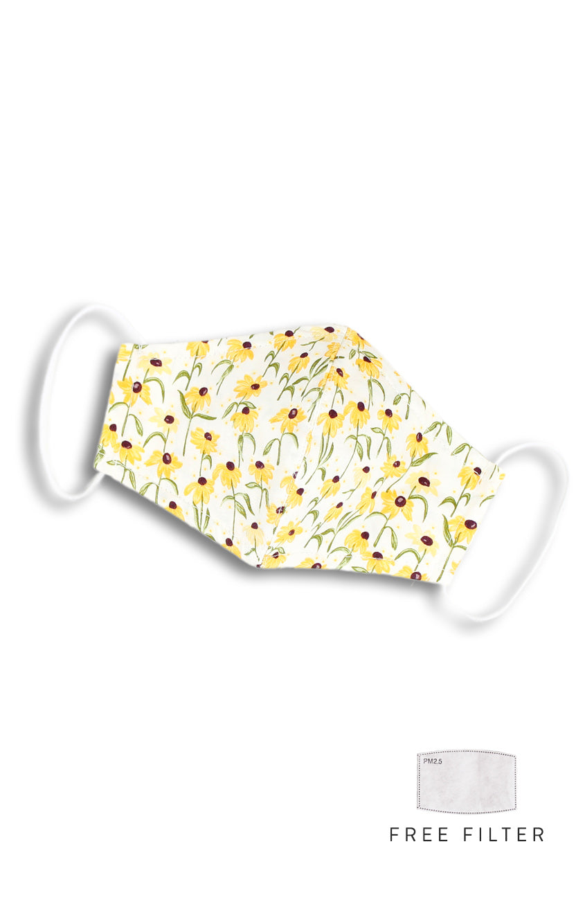 Prairie Sunflowers Pure Cotton Face Mask