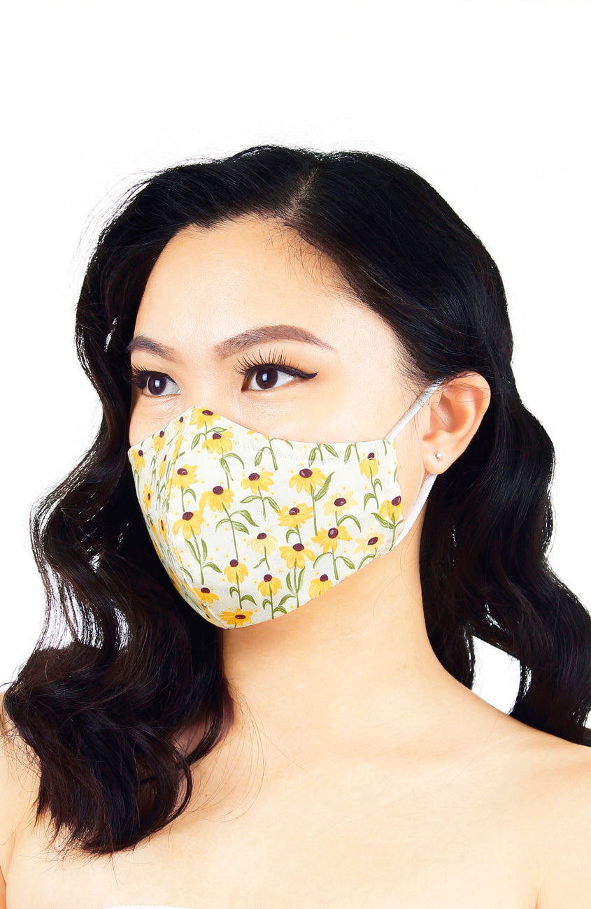 Prairie Sunflowers Pure Cotton Face Mask