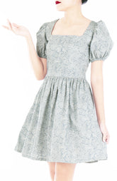 Pretty Paisley Alice Dress - Pearl Grey