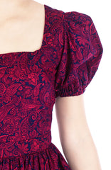 Pretty Paisley Alice Dress - Sangria Red