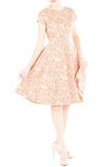 Primrose Peony Flare Tea Dress - Peach Pink