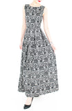 Sophisticated Specialty Lace Flare Maxi Dress - Black