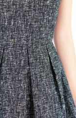 Professional Posh Flare Dress with Short Sleeves - Noir Black