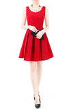 Forever Fanciful Flare Dress with Bow Back - Merlot Red