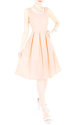 Forever Fanciful Flare Midi Dress with Bow Back - Peach