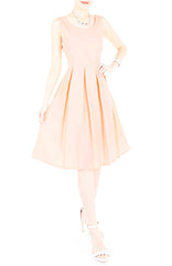 Forever Fanciful Flare Midi Dress with Bow Back - Peach