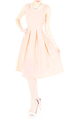 Forever Fanciful Flare Midi Dress with Bow Back - Peach
