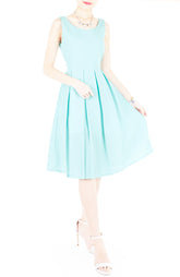 Forever Fanciful Flare Midi Dress with Bow Back - Tiffany Blue