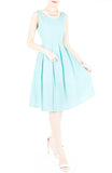 Forever Fanciful Flare Midi Dress with Bow Back  - Tiffany Blue
