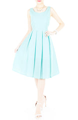 Forever Fanciful Flare Midi Dress with Bow Back - Tiffany Blue
