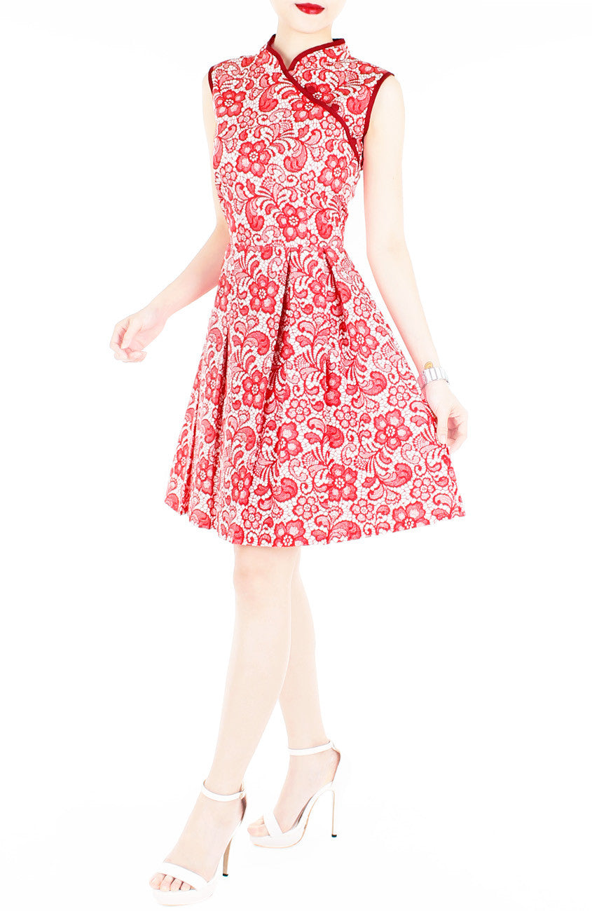 Prosperity Sakura Lace Cheongsam Dress