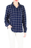 Quest to Success Grid Long Sleeve Shirt - Dark Blue