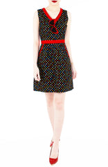 Rainbow Confetti 60s Mod A-Line Dress