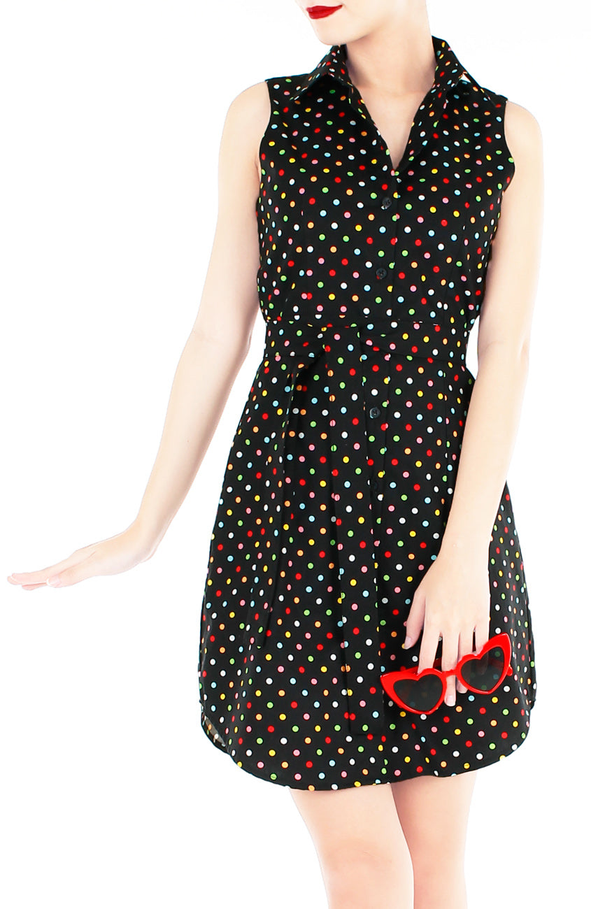 Rainbow Confetti Shirtdress