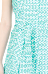 Reinventing the Wheel A-Line Button Down Dress - Arctic Green