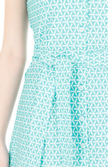 Reinventing the Wheel A-Line Button Down Dress - Arctic Green