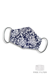 Renaissance Lotus Pure Cotton Face Mask - Midnight Blue