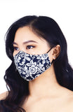 Renaissance Lotus Pure Cotton Face Mask - Midnight Blue