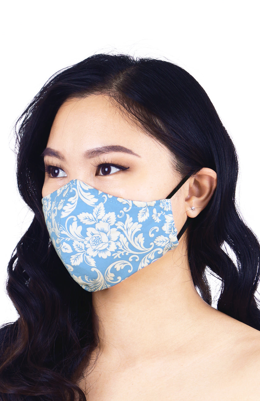 Renaissance Lotus Pure Cotton Face Mask - Sky Blue