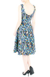 Resplendent Kaleidoscope Flare Midi Dress - Blue