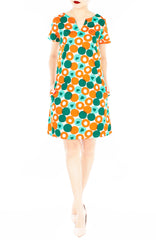Retro 60s Gemstones Lily Dress - Amber