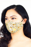 Retro Garden Pure Cotton Face Mask - Biscotti