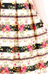 Romantic Baroque Roses Flare Dress - Red Rose