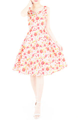 Romantic Sakura Blooms Flare Midi Dress