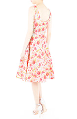 Romantic Sakura Blooms Flare Midi Dress