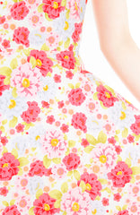 Romantic Sakura Blooms Flare Midi Dress