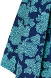 Rose Lattice Flare Dress - Blue